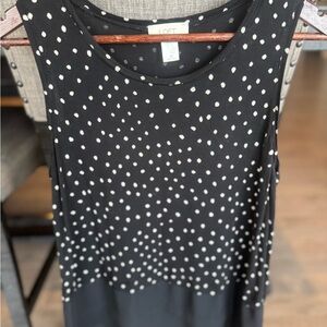 LOFT Black and White Polka Dot Top